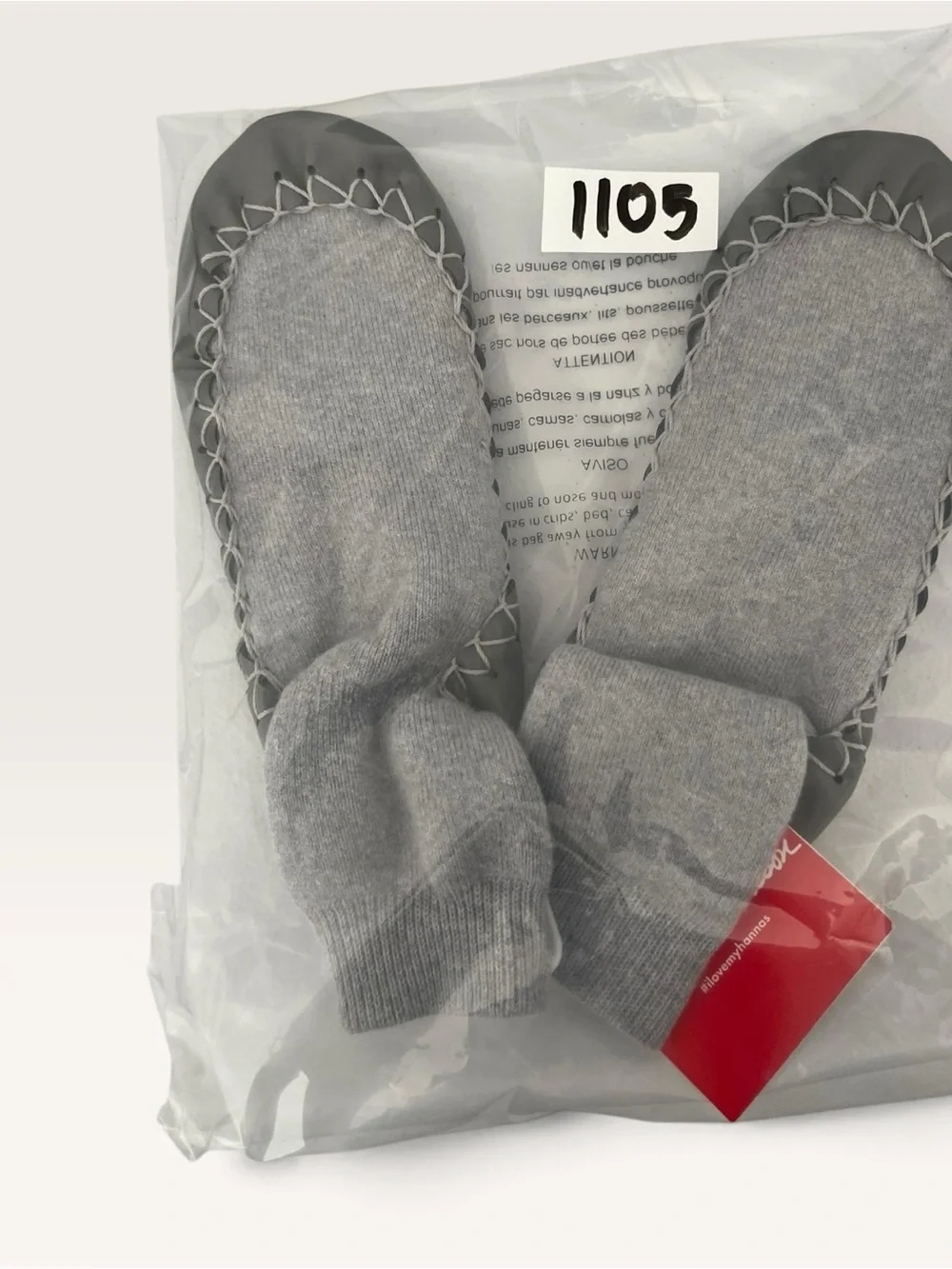 Hanna Andersson Kids Slipper Socks Gray Moccasin Shoes Size 1Y NWT